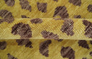 Golden Brown and Deep Purple Leopard Hand Knotted Wool Area Rug