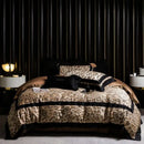 GobekUsa Leopard Jacquard 1000TC Lyocell Cotton Bedding Set: Duvet, Sheet, Pillowcases