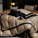 GobekUsa Leopard Jacquard 1000TC Lyocell Cotton Bedding Set: Duvet, Sheet, Pillowcases