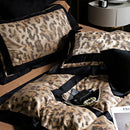 GobekUsa Leopard Jacquard 1000TC Lyocell Cotton Bedding Set: Duvet, Sheet, Pillowcases