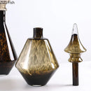 GobekUsa Leopard Print Glass Vase: Creative Flower Arrangement for Aesthetic Room Decor