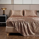GobekUsa Leopard Print Satin Bedsheet Set King & Queen Sizes