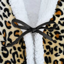 GobekUsa Leopard Print Warm Wearable Lap Blanket - Soft Flannel Shawl Blanket