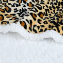 GobekUsa Leopard Print Warm Wearable Lap Blanket - Soft Flannel Shawl Blanket
