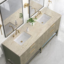 James Martin Emmeline 72" Double Bathroom Vanity, Pebble Oak