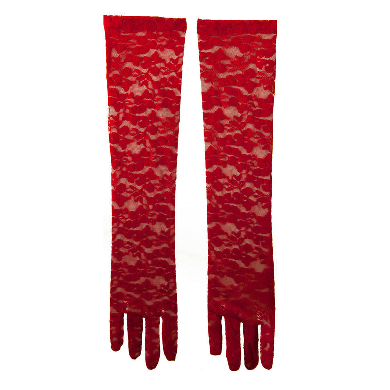 Woman's 19 Inches Long Laced Flower Glove