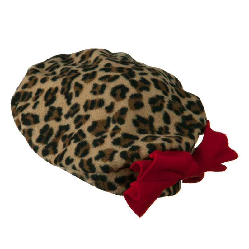 Ladies Fashionable Bow Fleece Beret