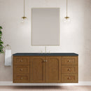 James Martin Laurent 60" Dual Mount Single Bathroom Vanity, Honey Oak