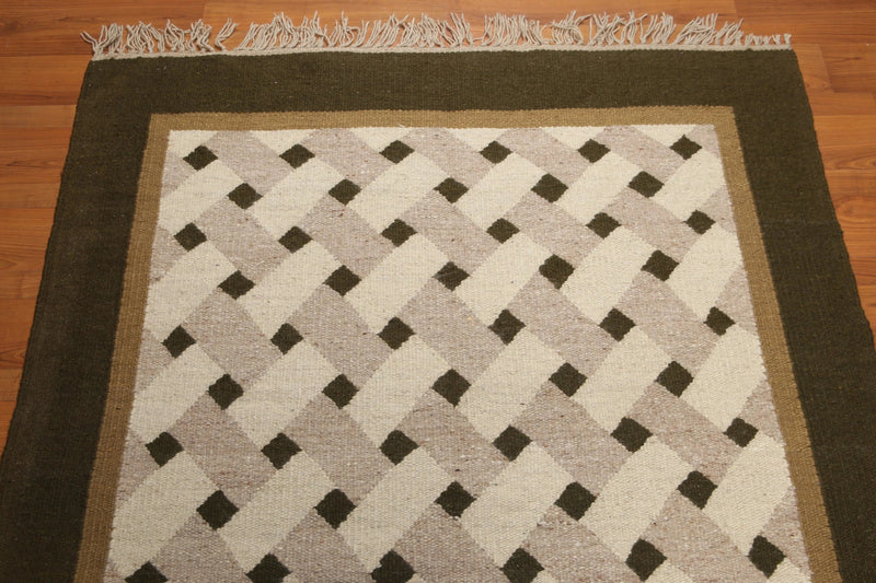 5' x 7' Hand woven Vintage Afghan Kilim 100% wool Area rug Beige