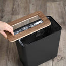 Trash Can - Rectangle - Steel + Wood by Yamazaki Home