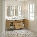 James Martin Laurent 60" Dual Mount Double Bathroom Vanity, Light Natural Oak