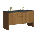 James Martin Hudson 60" Double Bathroom Vanity, Honey Oak