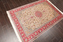 4'3"x6'3"Persian Oriental Area Rug Hand Knotted 100% Silk Traditional 400 KPSI