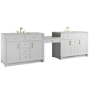 James Martin Bellshire 120" Double Bathroom Vanity, Bright White