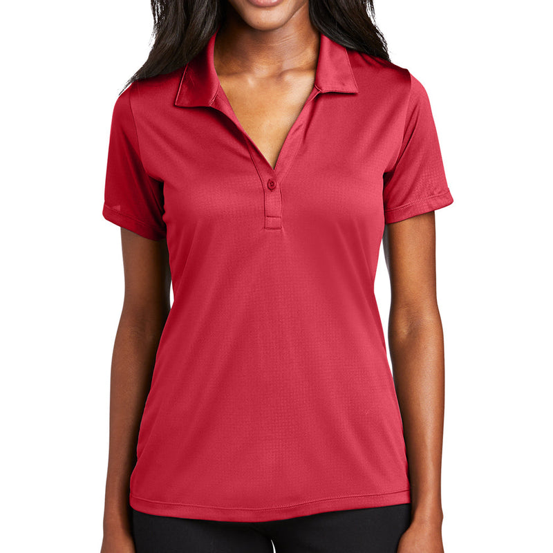 Ladies Big Size Embossed PosiCharge Tough Polo T-Shirt