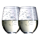 Set of 2 Zodiac Sign Wine Glasses with 2 Wooden Coasters (Libra)