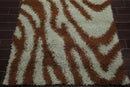 5' x 8' Modern 100% Nylon Shag Area Rug Brown