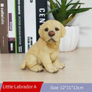 Lifelike black & white resin dog sculpture living room decor by Decorbites