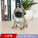 Lifelike black & white resin dog sculpture living room decor by Decorbites