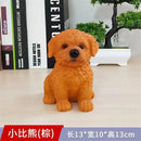 Lifelike black & white resin dog sculpture living room decor by Decorbites