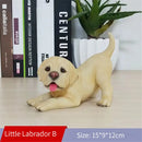 Lifelike black & white resin dog sculpture living room decor by Decorbites
