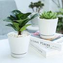 4 inch White Minimalist Pot with Saucer