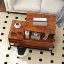 Lift Top Coffee Table with Hidden Compartment and Removable Storage Shelf-Rustic Brown by LJGDeals