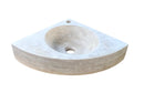 Light Beige Travertine Corner Vessel Bathroom Sink Wall Mount 15 7