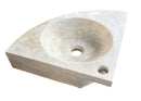 Light Beige Travertine Corner Vessel Bathroom Sink Wall Mount 15 7