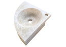 Light Beige Travertine Corner Vessel Bathroom Sink Wall Mount 15 7