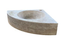 Light Beige Travertine Corner Vessel Bathroom Sink Wall Mount 15 7