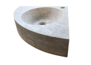 Light Beige Travertine Corner Vessel Bathroom Sink Wall Mount 15 7