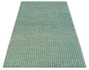 Light Blue and Beige Stripes Design Contemporary Custom Made wool Area Rug