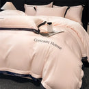 GobekUsa Ice Silk Embroidery Bed Set | Skin-Friendly Duvet Cover Kit | Comforter Sets