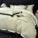 GobekUsa Ice Silk Embroidery Bed Set | Skin-Friendly Duvet Cover Kit | Comforter Sets