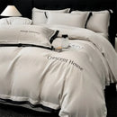 GobekUsa Ice Silk Embroidery Bed Set | Skin-Friendly Duvet Cover Kit | Comforter Sets