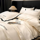 GobekUsa Ice Silk Embroidery Bed Set | Skin-Friendly Duvet Cover Kit | Comforter Sets