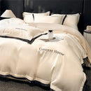 GobekUsa Ice Silk Embroidery Bed Set | Skin-Friendly Duvet Cover Kit | Comforter Sets