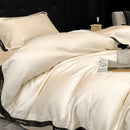GobekUsa Ice Silk Embroidery Bed Set | Skin-Friendly Duvet Cover Kit | Comforter Sets