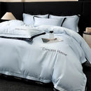 GobekUsa Ice Silk Embroidery Bed Set | Skin-Friendly Duvet Cover Kit | Comforter Sets