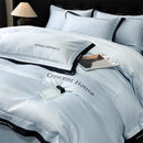 GobekUsa Ice Silk Embroidery Bed Set | Skin-Friendly Duvet Cover Kit | Comforter Sets
