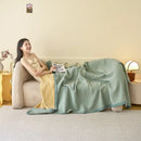 GobekUsa Cotton Three-Layer Towel Blanket with Pillow - Summer Cool Quilt