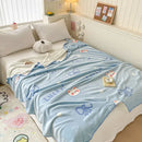 GobekUsa Cozy Milk Velvet Blanket: Cute Pattern, Warm, Multi-Functional Sofa & Travel Shawl