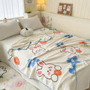GobekUsa Cozy Milk Velvet Blanket: Cute Pattern, Warm, Multi-Functional Sofa & Travel Shawl