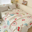 GobekUsa Cozy Milk Velvet Blanket: Cute Pattern, Warm, Multi-Functional Sofa & Travel Shawl