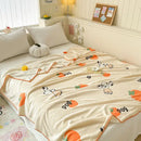 GobekUsa Cozy Milk Velvet Blanket: Cute Pattern, Warm, Multi-Functional Sofa & Travel Shawl