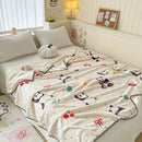 GobekUsa Cozy Milk Velvet Blanket: Cute Pattern, Warm, Multi-Functional Sofa & Travel Shawl