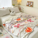 GobekUsa Cozy Milk Velvet Blanket: Cute Pattern, Warm, Multi-Functional Sofa & Travel Shawl