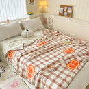 GobekUsa Cozy Milk Velvet Blanket: Cute Pattern, Warm, Multi-Functional Sofa & Travel Shawl
