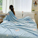 GobekUsa Cozy Milk Velvet Blanket: Cute Pattern, Warm, Multi-Functional Sofa & Travel Shawl